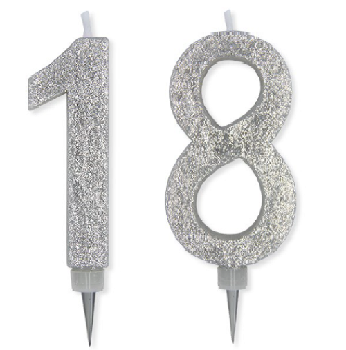 MAXI CANDELE ARGENTO GLITTER CM.15 - Clicca l'immagine per chiudere