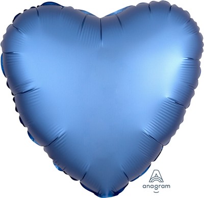 CUORE SATINATO AZZURRO 18"