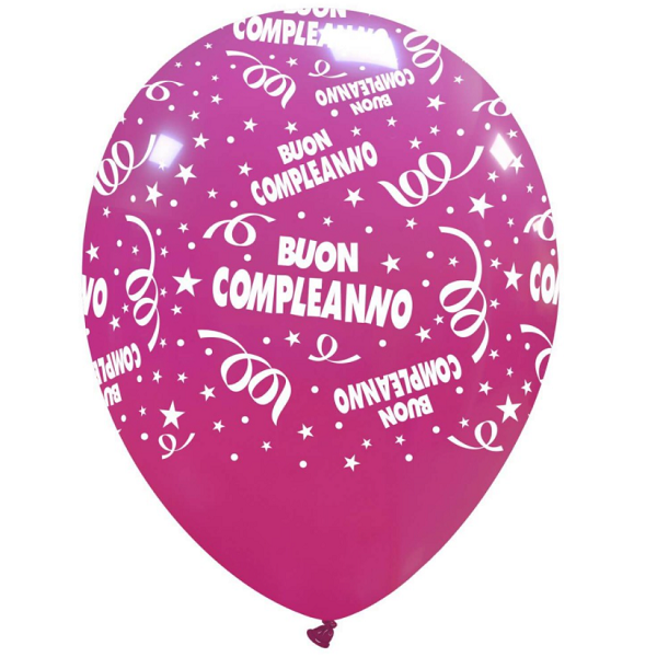 BUON COMPLEANNO 12" FUXIA