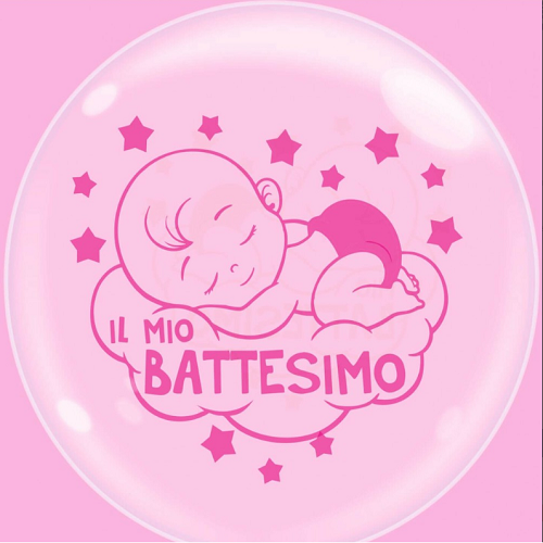 BATTESIMO 18" ROSA. BUBBLE