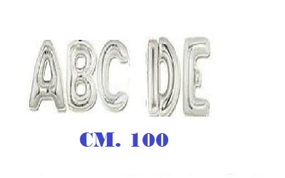 Lettere In Mylar Argento Cm.100 - Clicca l'immagine per chiudere