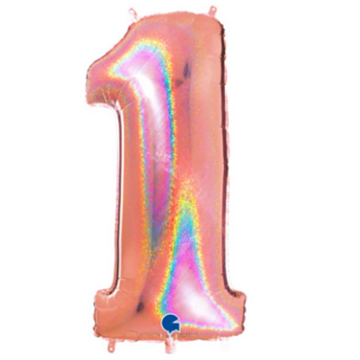 NUMERONE MYLAR PRISMATO ROSA GOLD